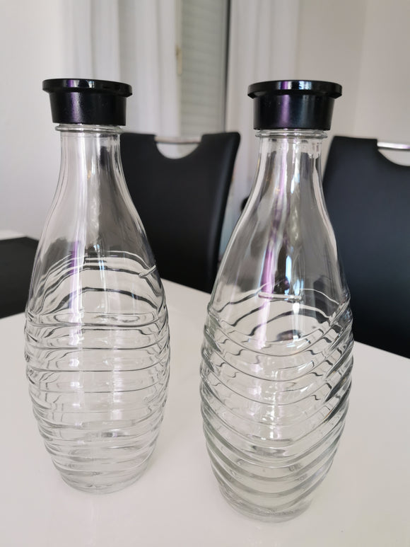 2 X SodaStream Crystal Glaskaraffe Flasche 0,6 L